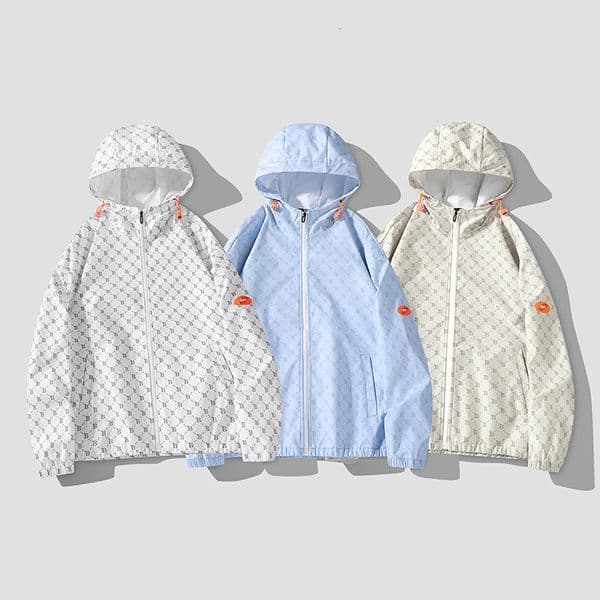 Designer Clothes Summer Men's New Outdoor UV Protection Loose Hooded Full Print Luxury Brand Label Sunscreen Skin Jacket Unisex