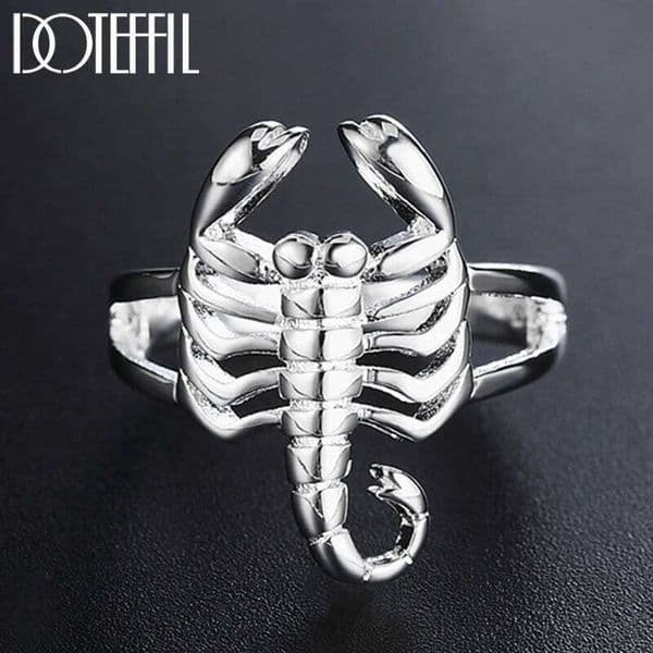 DOTEFFIL Scorpion Ring 925 Sterling Silver Fashion Wedding Woman Engagement Party Gift Charm Jewelry