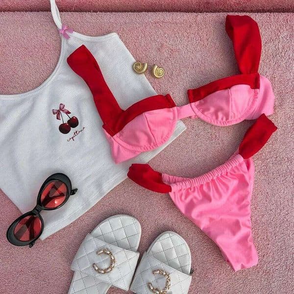 Push Up 2024 Sexy Women Swimsuit High Cut Swimwear Brazilian Bikini Set Swimming Suit Beachwear Patchwork Biquini Female