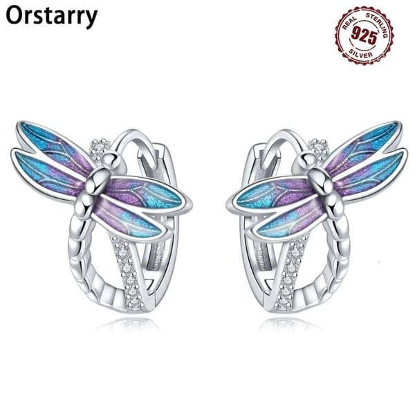 925 Sterling Silver Exquisite Dragonfly Versatile Hoop Earrings For Women Jewelry Fine Birthday Party Gifts