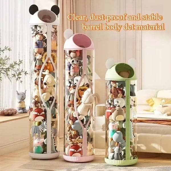 Bestseller Bucket Transparent Doll Box Floor Type Plush Toy Basket Not Occupying Space Storage Organizer ddmytues