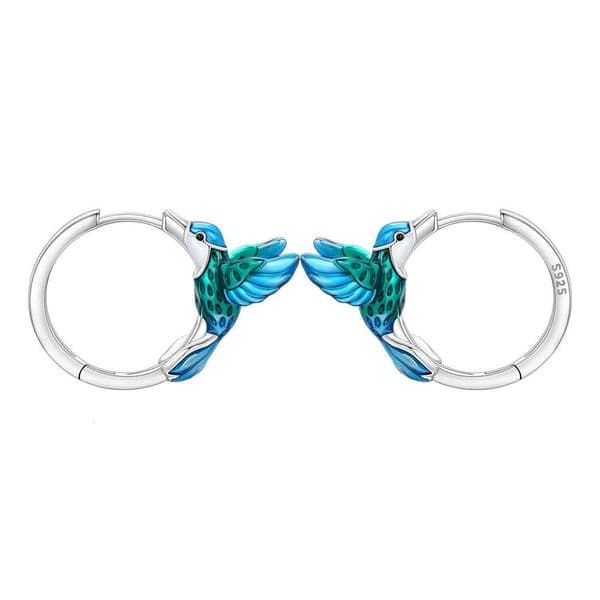 Orstarry Original 925 Sterling Silver Hummingbird Earrings Women Hoop Earring Anniversary Jewelry Trendy Gifts