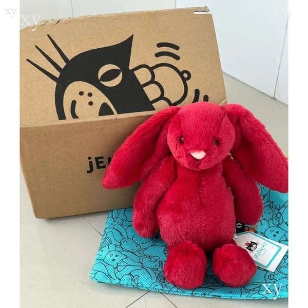 2026 Dolls jellys Cat Bashful Luxe Bunny Scarlett Plush Children's plush toysRed Bonnie Rabbit Soft Toy rabbit body 1 pillow Cute Soothing the Doll Gifts S441