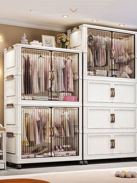 Bestseller Foldable No-Install Thickened Cabinet Children's Wardrobe Baby Clothes Organizer Home Bedroom Storage Solution ddmytues