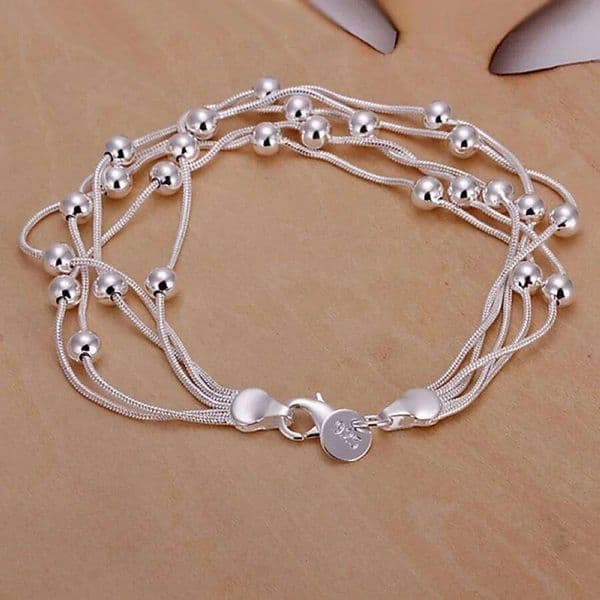 hot sell fashion fine product 925 Sterling Silver Jewelry chain beads Bracelets For cute lady women gifts