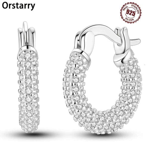 925 Sterling Silver Simple Sparkling Versatile Hoop Earrings For Women Jewelry Birthday Party Fine Gifts