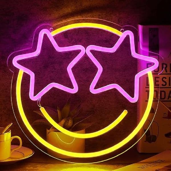 Smiley Expression Illumination: Chic Home Ornament with Vibrant Color