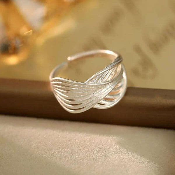925 Sterling Silver Rings For Women Vintage Handmade Adjustable Interlines Ring Fashion Band Female Bijoux Gift