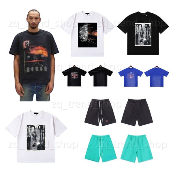 High quality Pruple Shirt Classic Graffiti Print Letter Sleeve Tops Y2k Clothes Men Women Designer Purpleshirt Oversized Casual Loose Round Neck Purples Brands