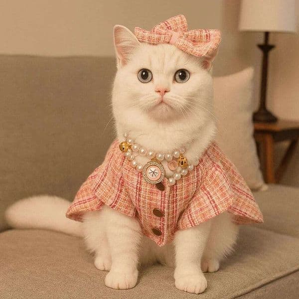 Fashion Cute Princess Dress Soft Thin Design Windbreaker Breathable Pet Clothes Autumn Winter 26H0108