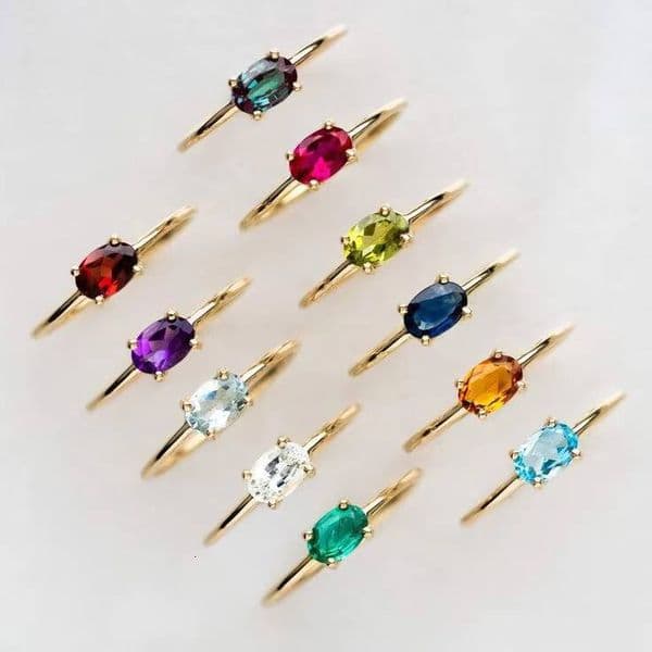 High Quality 925 Sterling Silver Natural Gemstone Ring 12 Month Birthstone Wedding Engagement Jewelry for Women Fashion Luxury