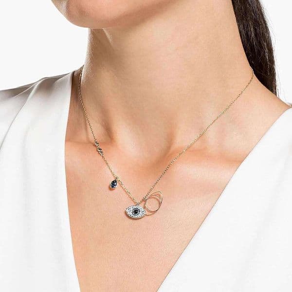 Women's Symbolica Evil Eye Pendant Necklace, Blue, Mixed Metal Finish