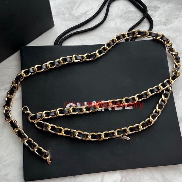 jewelry Belt Designer Metal Waist Chain Women's Fashion Waist Belt Braided Slim Leather Belt