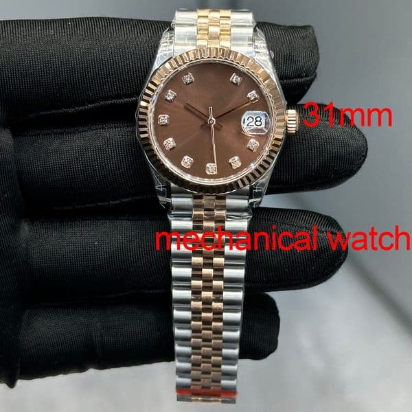 luxury brand high quality brown Watch mechanical watch movement Case and strap made of precision steel material gift for lover high qulity
