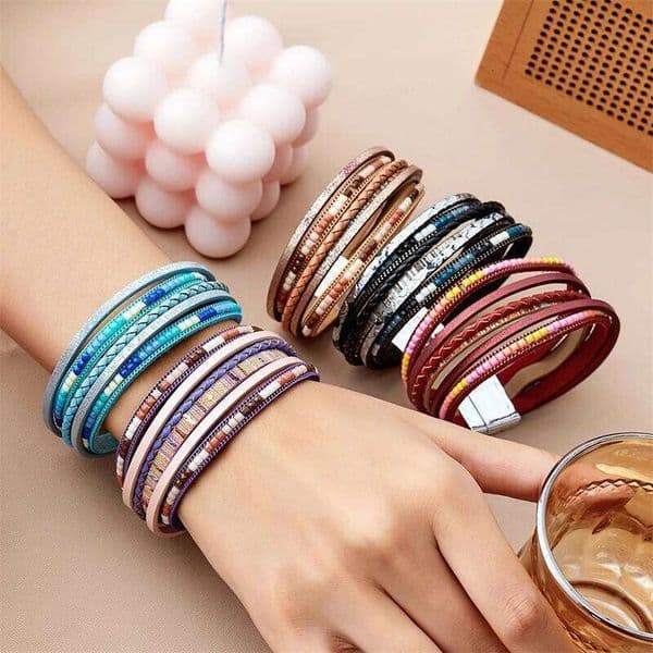 Vintage Multilayer Leather Bracelet For Men Women Colorful Rope Handmade Braided Bracelets Bangles Party Friendship Jewelry Gift