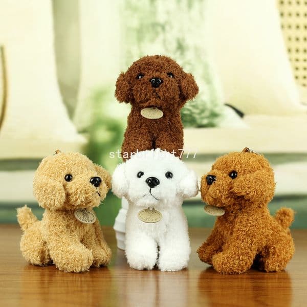 Cute Teddy Dog Plush Toy Curly Dog Doll With Hanging Tag Simulation Dog To Send Children's Birthday Gift