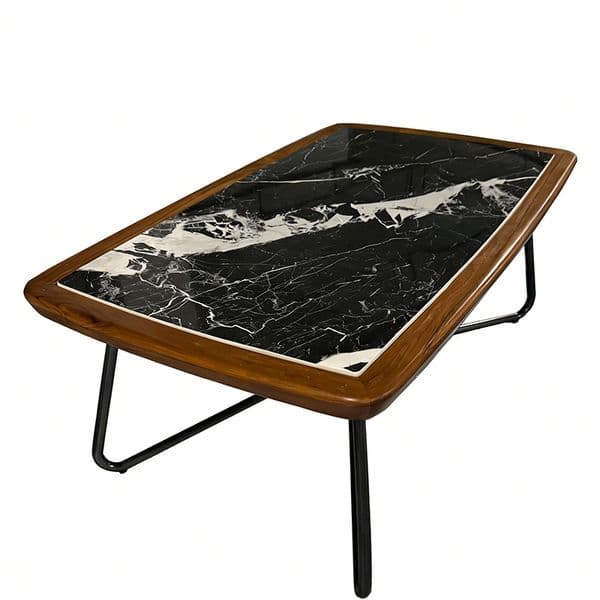 Industrial style + modern minimalist mixed style high-end texture coffee table