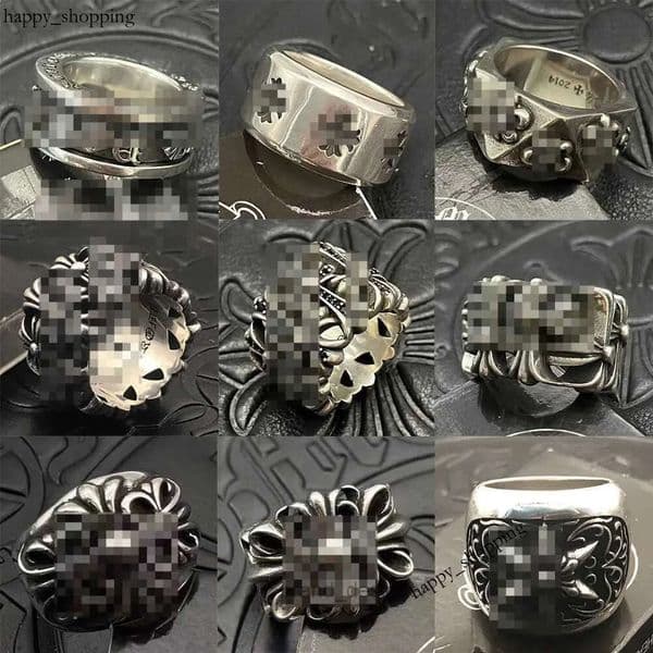 Rings for men Plated Hip Hop Men and Women Vintage Cross Open Thai Sier Designers Ring Jewelry gift AAA