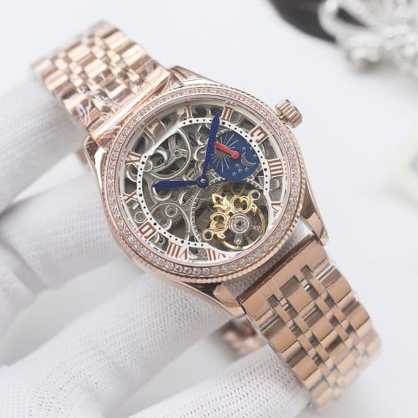 premium mens automatic watch 42mm 316 case leather steel strap options