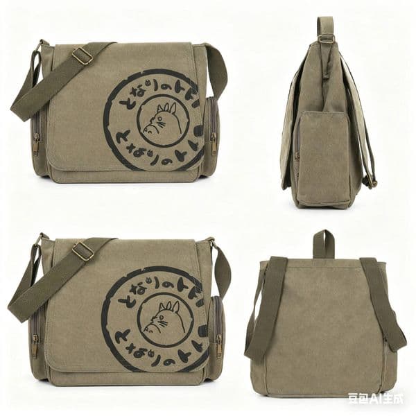 Bestseller Vintage Cartoon Canvas Messenger Large Capacity Tote Bag Women Shoulder Handbag ddmybear