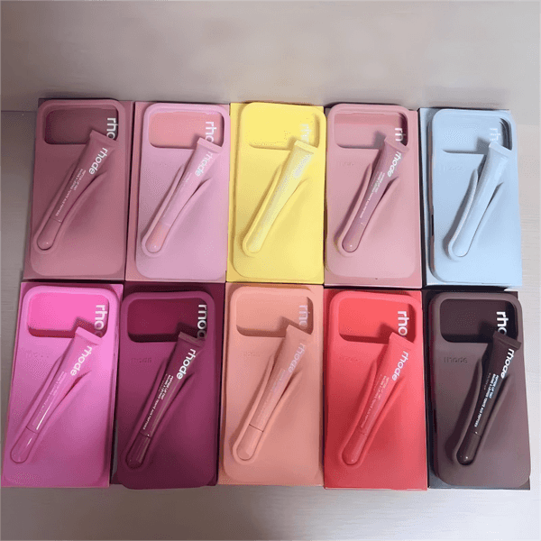 silicone shockproof phone case with lip gloss storage holder trendy protective cover for 6 16 7 inch smartphones assorted stylish colors