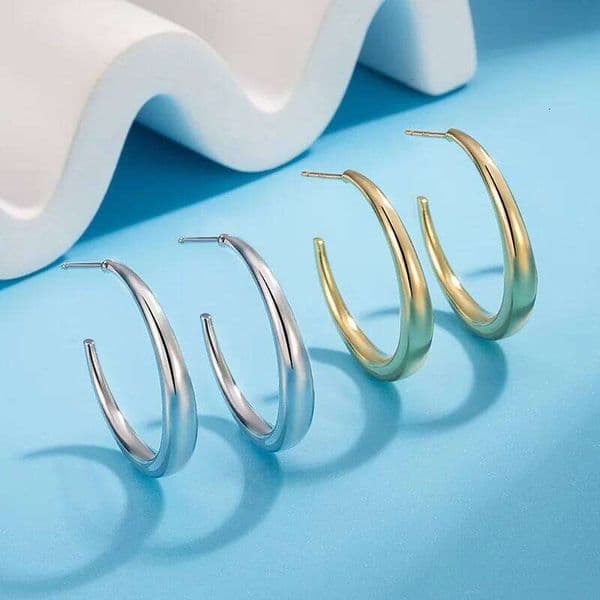 925 Sterling Silver Earrings for Women Geometric Sexy Girl Fashion Trendy Jewelry Gift Party Moon Shape Wedding pendientes