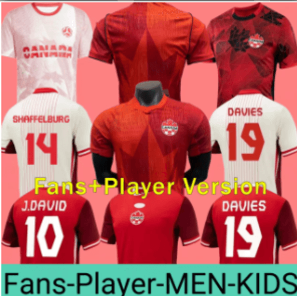 2026 Canada Soccer Jerseys J.DAVID MEN KIDS KIT WOMEN Uniforms national team DAVIES LARIN25 26 UGBO CAVALLINI MILLAR EUSTAQUIO FRASER 2024 football shirt T home