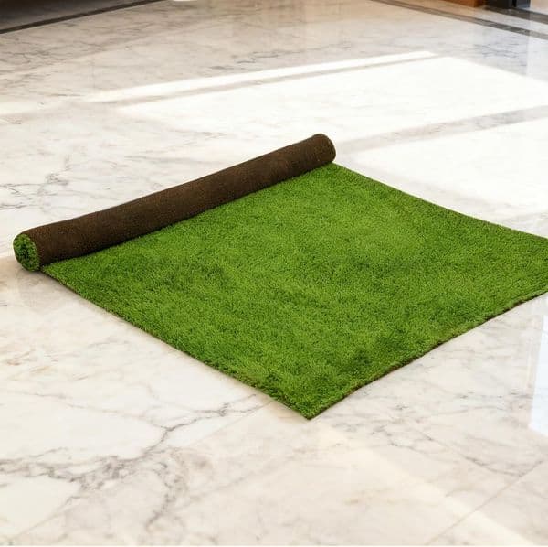 Huamanyuancraft Artificial Mat 4x3.3 Feet - Realistic Soft Synthetic Turf, Suitable for Indoor and Outdoor Use, Backyard, Patio, Balcony Decoration Grass Green