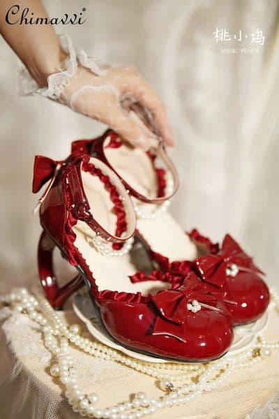 Ddmytues Original Love Heel Lolita Pink Princess Sweet Girls Mary Jane Pumps Ladies Shoes Womens Elegant Wedding High Heels
