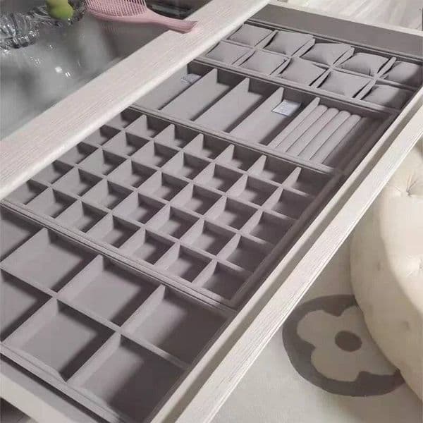 Velvet Jewelry Tray Display Holder Ring Bracelet Necklace Storage Box Showcase Drawer Organizer Trays