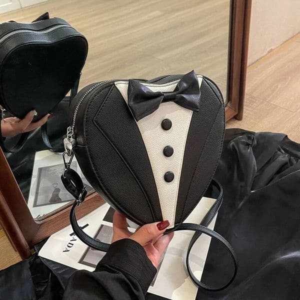 Bestseller Y2k Style Small Shoulder Bag Heart Shaped Purse Handbags Cute Bow Tie Pu Leather Tote Ladies Crossbody Bags 2024 New ddmybear
