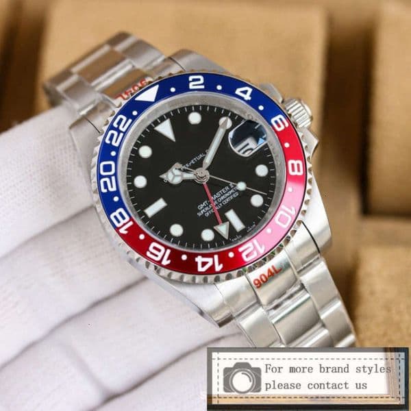 Watch GMT Cola Bezel Sapphire Glass A Steel Case Men's Luminous Automatic Movement