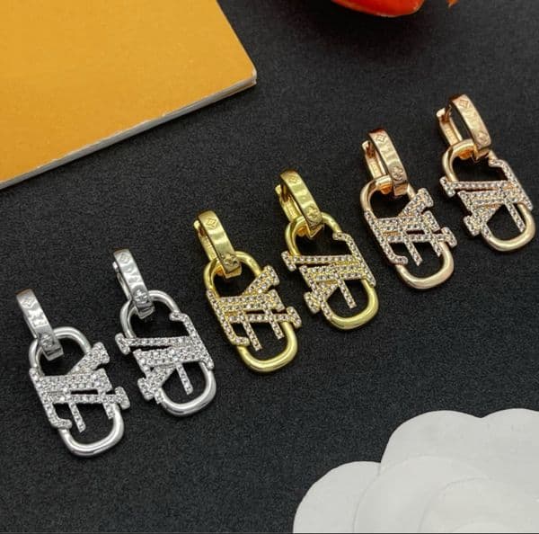 Crystal Earrings Designer Earring Luxury Jewelry Brass Copper Women Letter Stud Wedding Party Jewelry