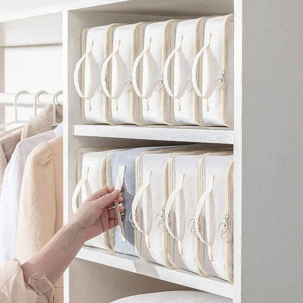 Underbed Storage Box Clothes Organizer for Drawer Wardrobe Travel Garment Bag & Layered Tidy Bin