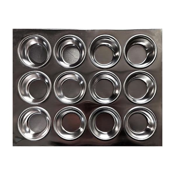 12 Cup Natural Finish Cake Pan.Easy to operate. Long service life. Quick demolding. Factory direct sales, supporting customization.