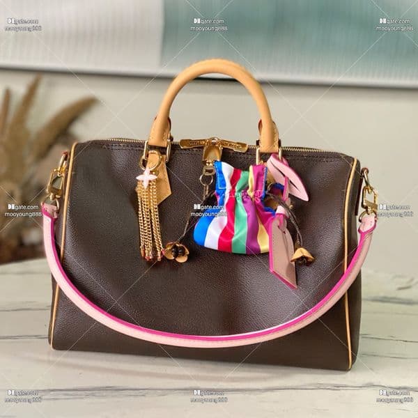 12A Upgrade Mirror Quality Designer Pillow Bags for Women Soft 30 Luxury Handbags Canvas Genuine Leather Bags Shoulder Bag Brown Purse M26498