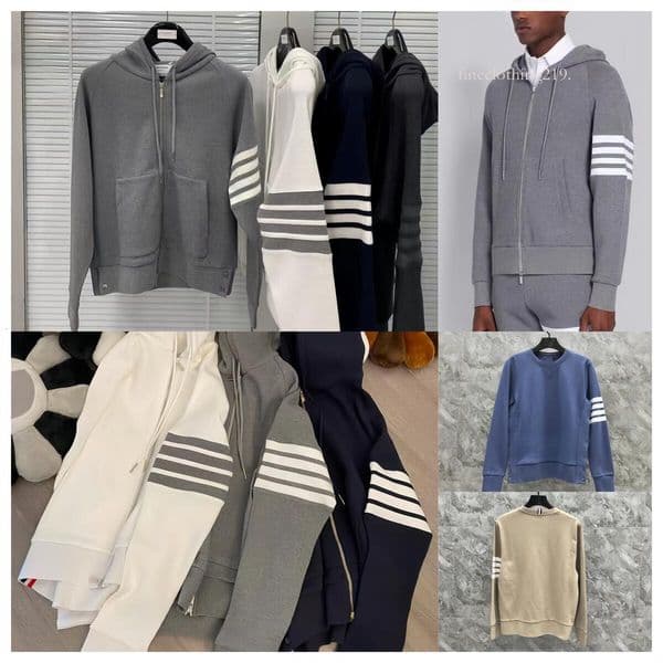 Thomebrown Designer Spring/Autumn cotton Crewneck tb Pure mirror finish Hoodie quality hoodie Brandedd hoode sweatshirt Men's Women's hoodies Trendy