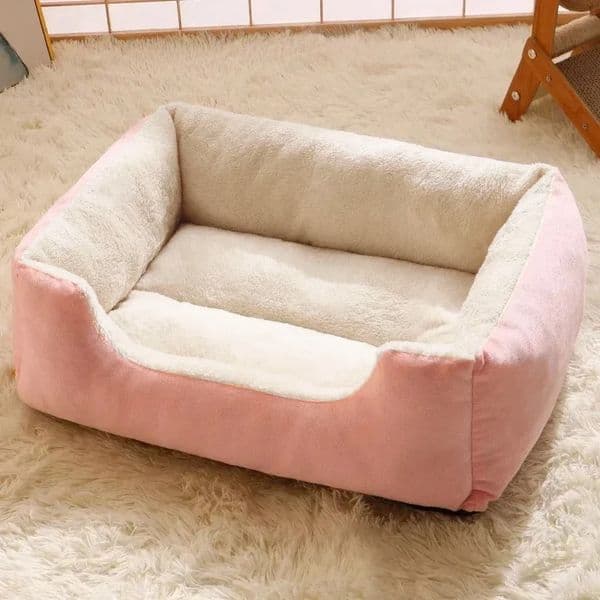 Winter Warm Square Pet Bed Mat for Dogs and Cats, Bed Sofa for Small & Medium Dogs Like Teddy, All-Season Pet Bed