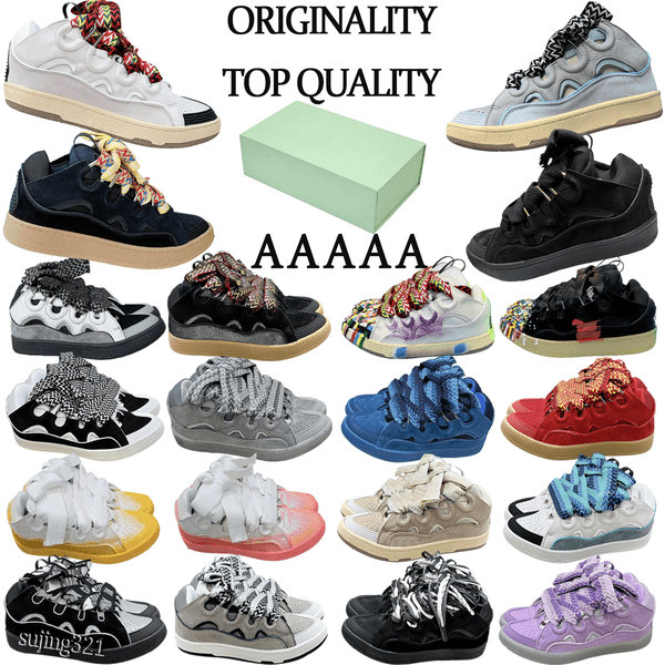 AAAAA Top qualtiy curb all thick tongues designer shoes men women Lace-up sneakers classic plate-forme platform outdoor sports trainers style color variety size 35-46