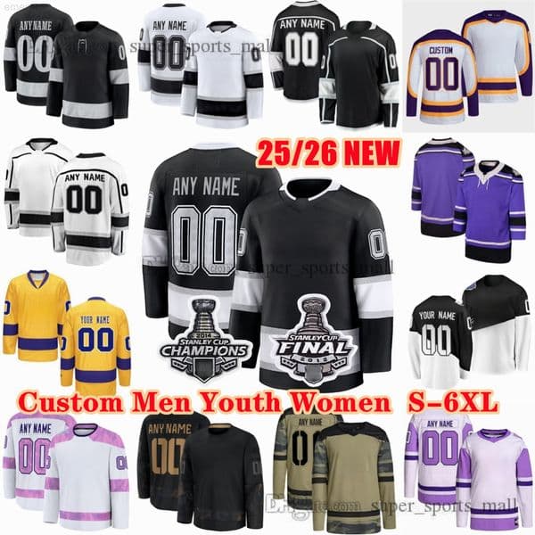 Custom S-6XL 25/26 New Hockey Jerseys 9 Adrian Kempe 39 Jeff Malott 8 Drew Doughty 11 Anze Kopitar 24 Phillip Danault 79 Samuel Helenius Turcotte Fiala Foegele