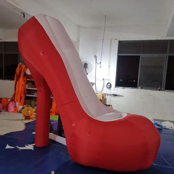 Free delivery 10m height (33ft) Advertising Red Giant Inflatable High-Heeled Shoes For Nightclub Ladies Party Decoration