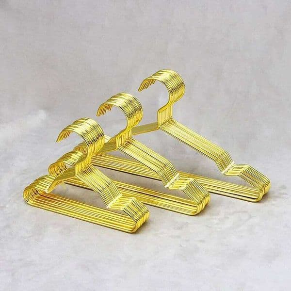 Apparel Hangers Small Metal for Teddy Dog Cat Puppet Doll Pet Store Clothes Support Gold Color Mini Hanger 26H0111