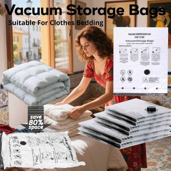 Bestseller Vacuum Storage Bags, Space Saver Bags Comforters Blankets Organizer for Clothes Hand Pump Not Included Wardrobe Organisers ddmytues