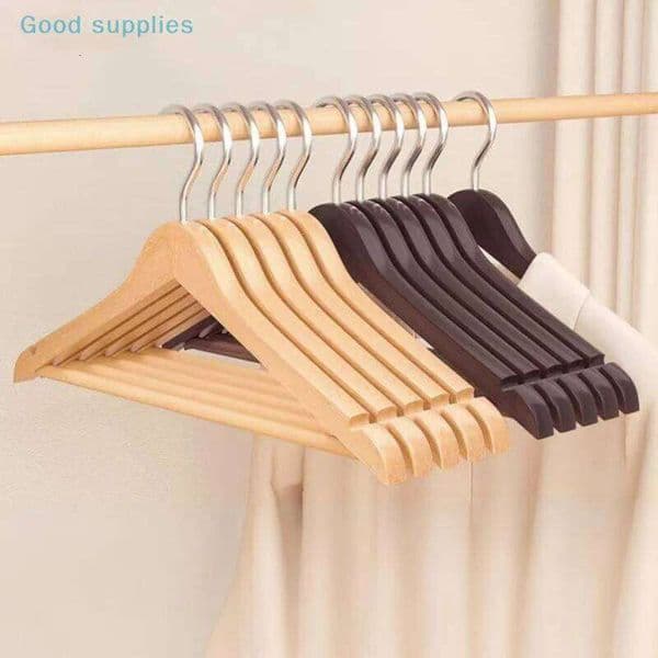 1/2/4 Solid sturdy Clothing Store Wardrobe Wooden Hangers Wood Belt Camisole Clothes Hanger 26H0111