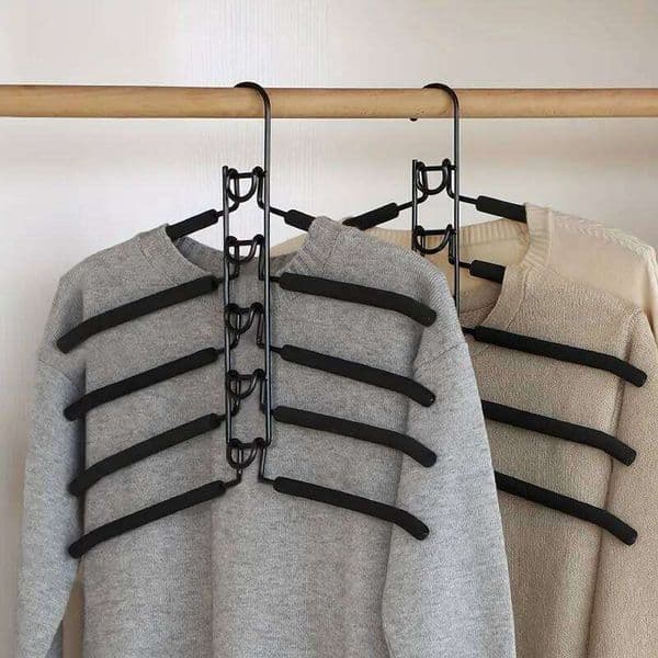 5pcs Multi-Tier Hanger with Space-Saving Organizer for Closet Coats Shirts Dresses Jackets Hanging Storage 26H0111