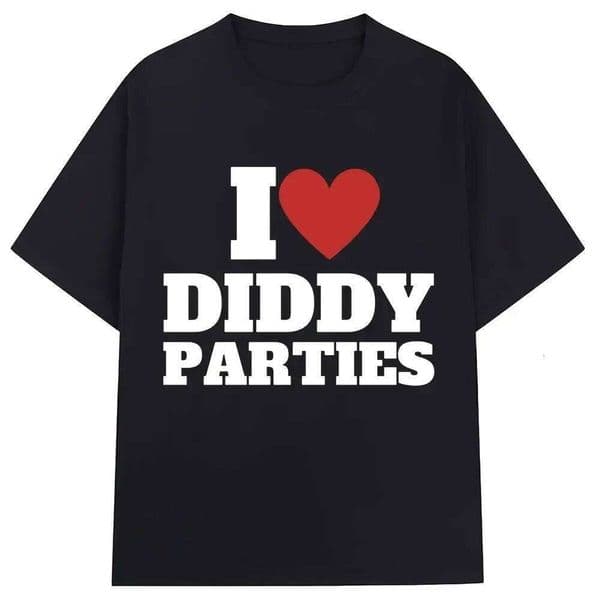 I Love Diddy Parties Funny Print T Shirt Novelty Creativity Fashion Men Women Short Sleeve Oversized O-Neck T-shirt Gifts