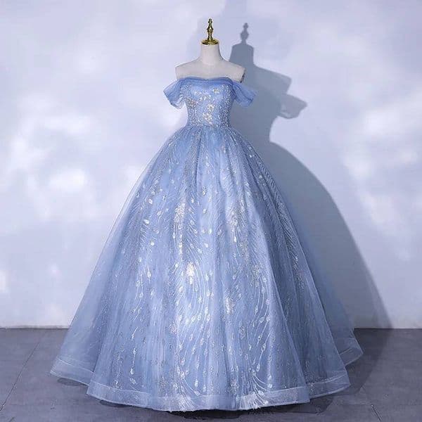 Bestseller 2026 New Women's Summer Sexy Glitter One Shoulder Evening Dress Fashion Vocal Art Exam Performance Big Pendant Puff Skirt ddmytues