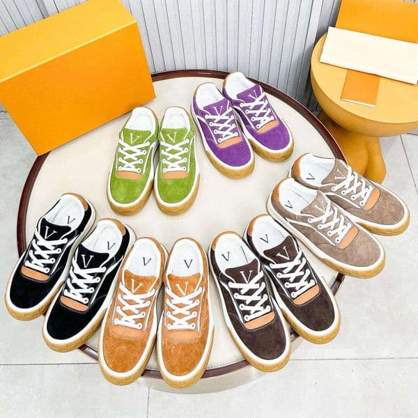 2026 tilted chunky sneaker embroidery Designer puffy shoe man woman luxury Suede leather platform shoe sport trainer athletic gym casual run dress basketball shoes