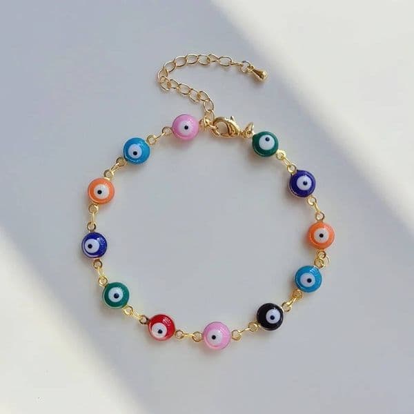 KKBEAD Colorful Evil Eye Bracelet for Women Gold Plated Chain Bracelets Jewelry Gift Y2k Accessories