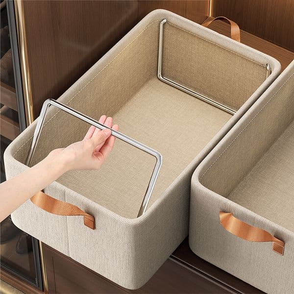 Box Home Organizer Wardrobe Layering Artifact Foldable Clothes Pants Fabric Storage Basket